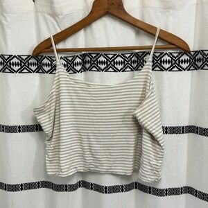 BP Striped Crop Top Ribbed‎ Knit Sleeveless Casual Tank Top XL
